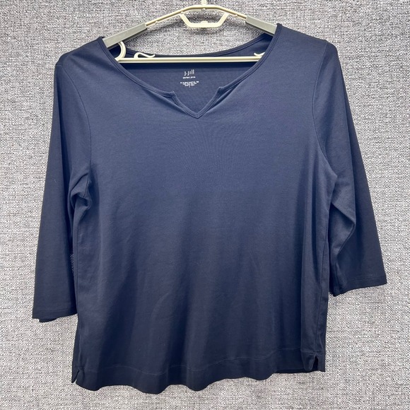 J Jill‎ Womens Shirt Size L Perfect Pima Cotton Classic Capsule Essentials - Picture 1 of 14